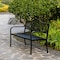 Gardenised Outdoor Powder Coated Steel Park Bench, Garden Bench with Pop Up Middle Table, Lawn Decor Seating Bench for Yard, Patio, Garden, Balcony, and Deck QI003461L - alternate 8